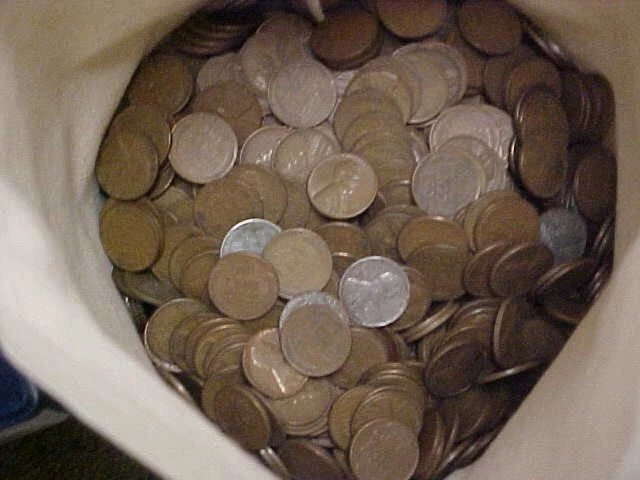 $50 Bag Unsearched Lincoln Head Wheat Cents 5000 Coins 1958 & Before Unsearched