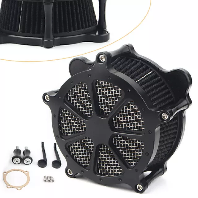 Venturi Air Filter Intake Cleaner Black Fit Harley Dyna FXR 93-17 Softail 93-15