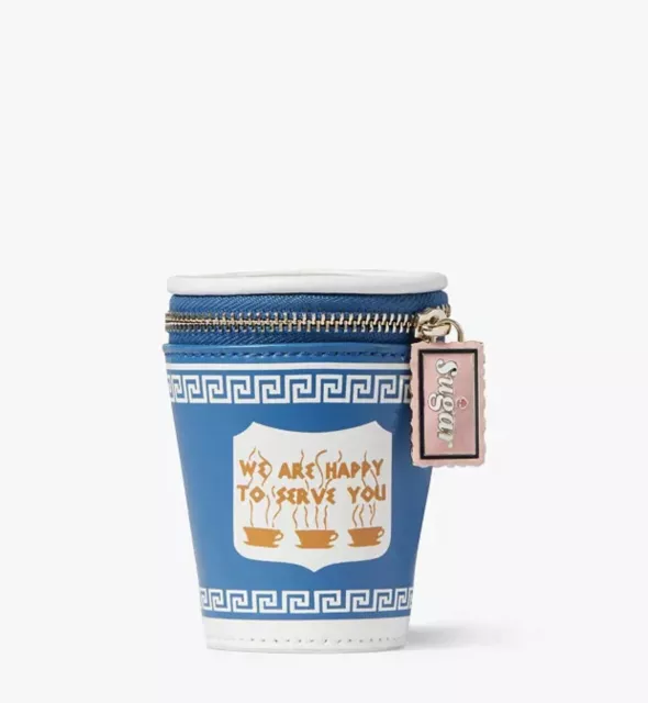 Kate Spade Coffee Break 3D Coin Purse Keychain Fob Bag Charm Nwt