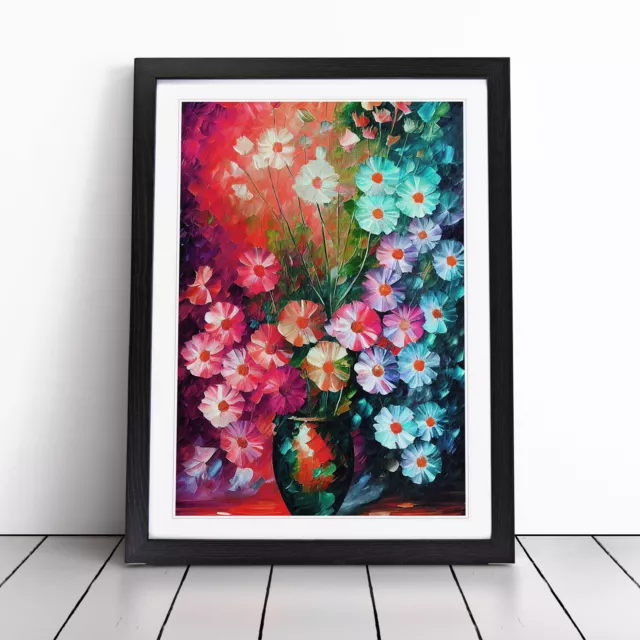 Vase Of Pretty Flowers No.1 Wall Art Print Framed Canvas Picture Poster Decor