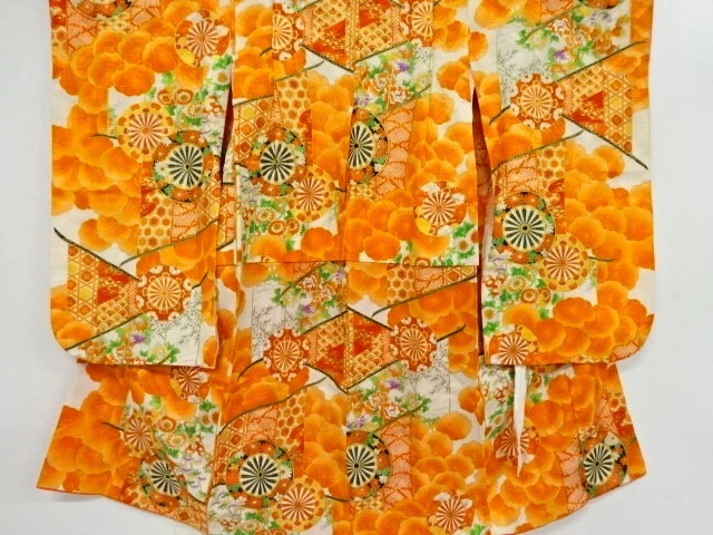 38781# Japanese Kimono / Antique Kimono / For Girls / Kinsai / Ume Blossom &