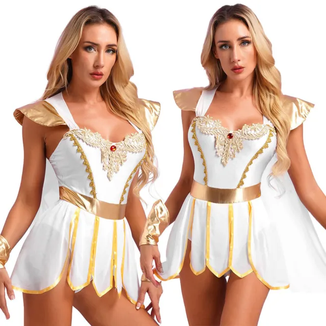 Womens Halloween Sexy Toga Costume Outfits Ancient Greek Dress Leotard Grecian