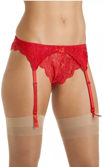 Ladies Lace Suspender Belt Red  Size S, M, L ,XL