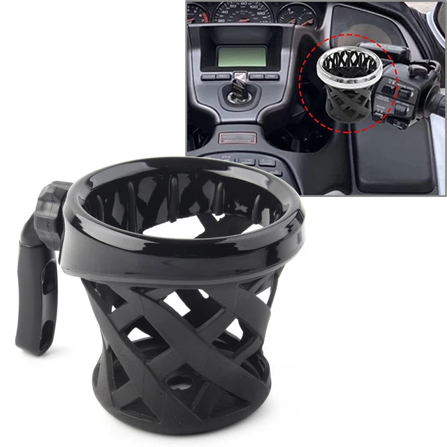 Black Drink Cup Holder W/Mesh Basket Mount Universal For Harley Fat Boy