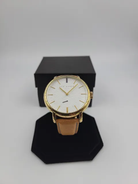 Ted Baker Men's Gold-Tone White Dial Hamilton Case Wristwatch - Model TE15193011
