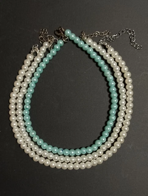 11 1/2" L Kids Girl's Faux Pearl Necklaces (Lot Of 3)