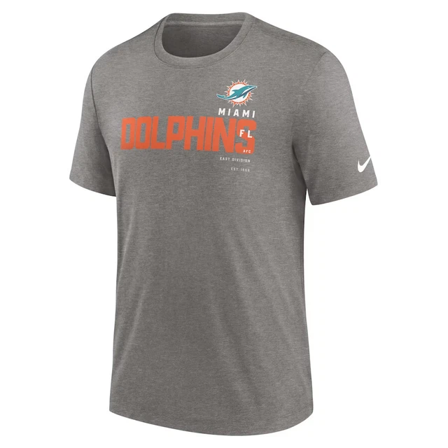New Miami Dolphins Nike Team Tri-Blend T-Shirt Men's 2023 NFL Logo Est Date MIA