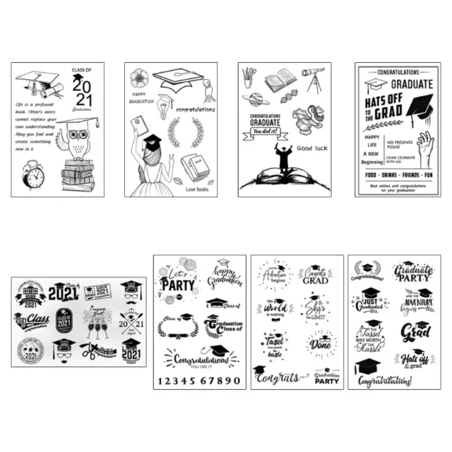 Clear Stamp Graduation Transparent Silicone Stamps Seal for DIY Scrapbooking