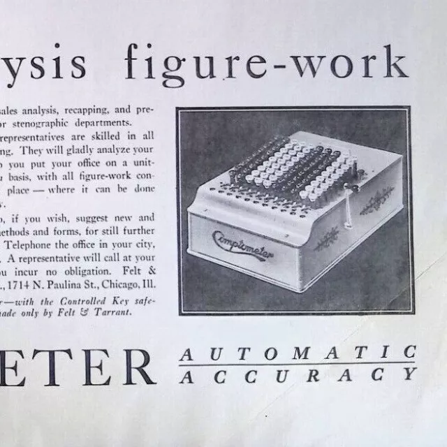 1931 Comptometer Mechanical Calculator Adding Machine Original Print Ad