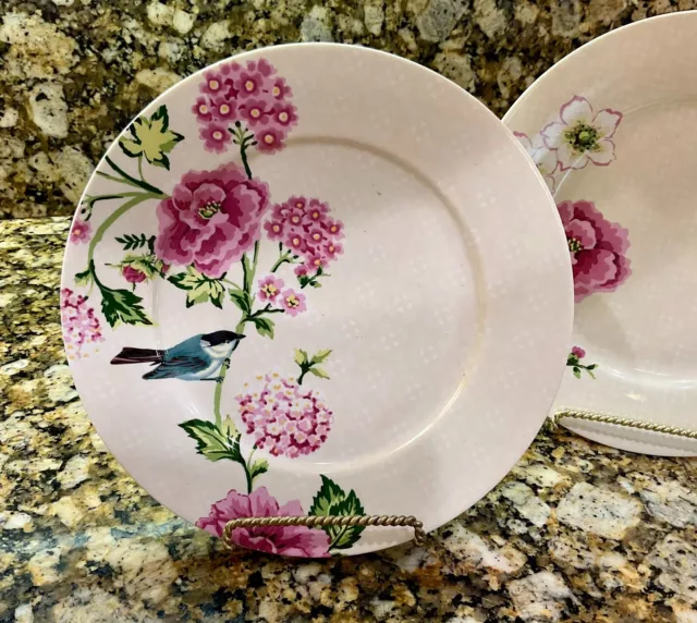 THE ENGLISH TABLE Fine China Easter Spring Plates Floral Bird Salad ...