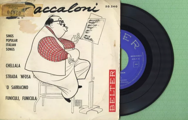 SALVATORE BACCALONI / O' sarracino / BELTER 50.240 Pressing Spain 1959 EP VG+