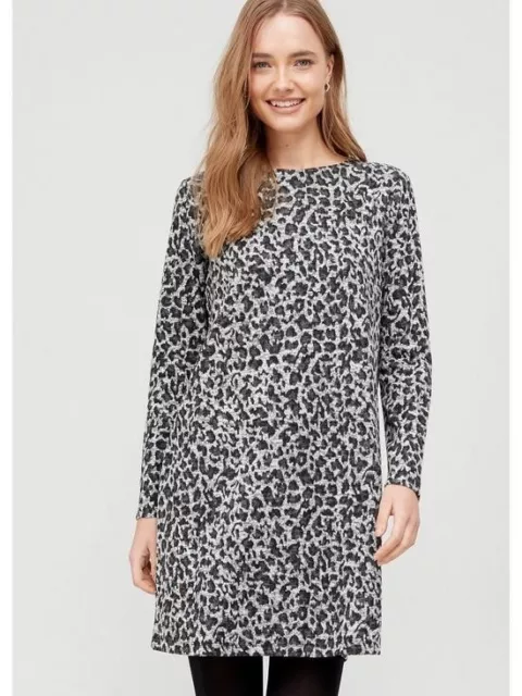 V by Very leopard animal print swing dress size 14