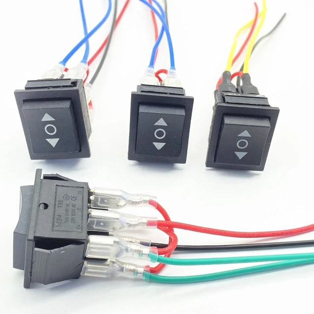 6 Pin Automatic Reset Switch 3 Position Rocker Toggle Switch Motor Control  Car