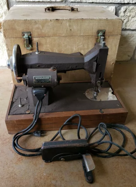 Vintage Kenmore Model E-6354 Sewing Machine Cast Iron w/ Case