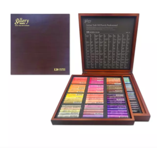 MUNGYO GALLERY ARTISTS SOFT OIL PASTEL MOPV120W 120 Color Wood Box / Freeship