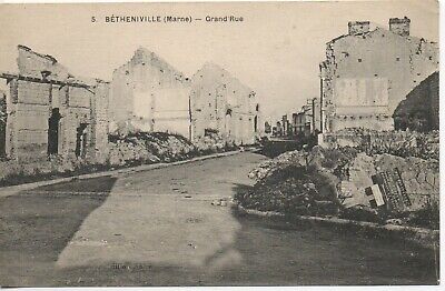 BETHENIVILLE - Marne - CPA 51 - la grande rue - ruines de la Grande Guerre