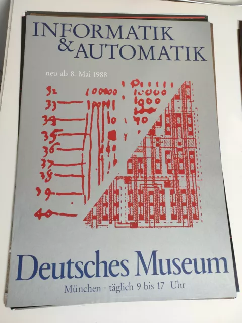 Plakat Informatik und Automatik Deutsches Museum München 1988 A1 Top!