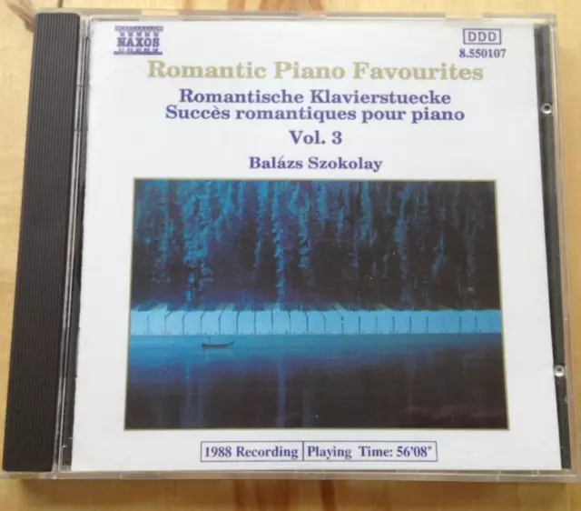 Romantic Piano Favourites Vol 3 Balazs Szokolay 1988 CD Top-quality