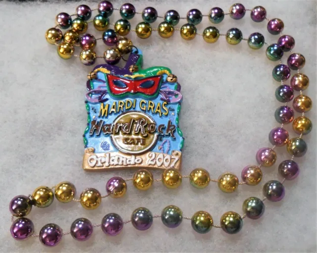 Hard Rock Cafe Orlando Mardi Gras Beads Necklace