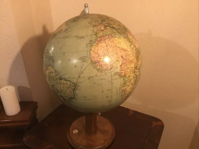 A Superb Large Vintage German Globe Of The World, On Stand Circa 1950. 3