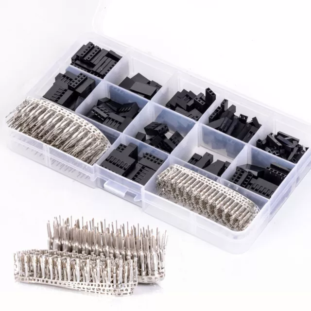 620x Pin header Buchsenstecker Sortiment 2,54mm Dupont Raster +Crimpkontakte Kit