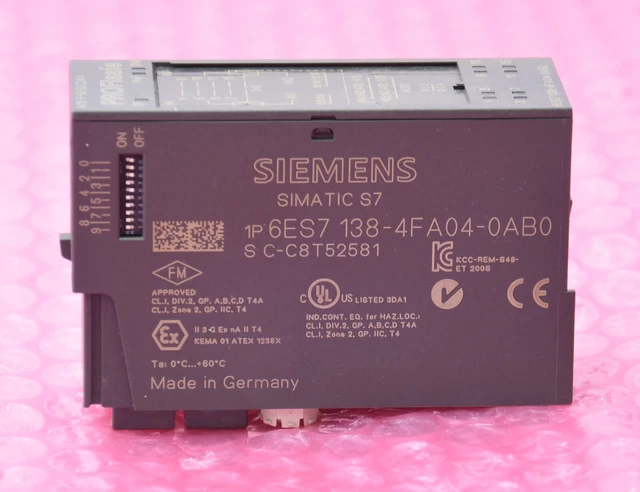 Profisafe Cpu Module SIEMENS SIMATIC S7 / 6ES7138-4FA04-0AB0 / PROFISAFE 4/8 F-DI / module ...