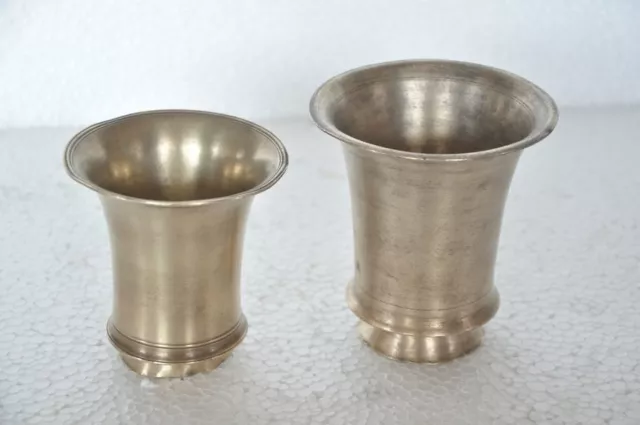 2 Pc Old Brass Handcrafted Unique Shape Lassi/Milk Glass , Rich Patina