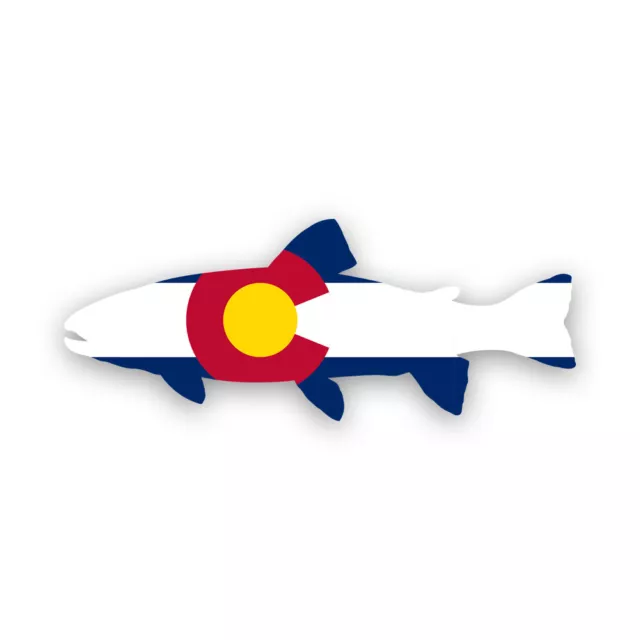 Colorado State Shaped Trout Sticker Decal - Weatherproof - co fly fishing