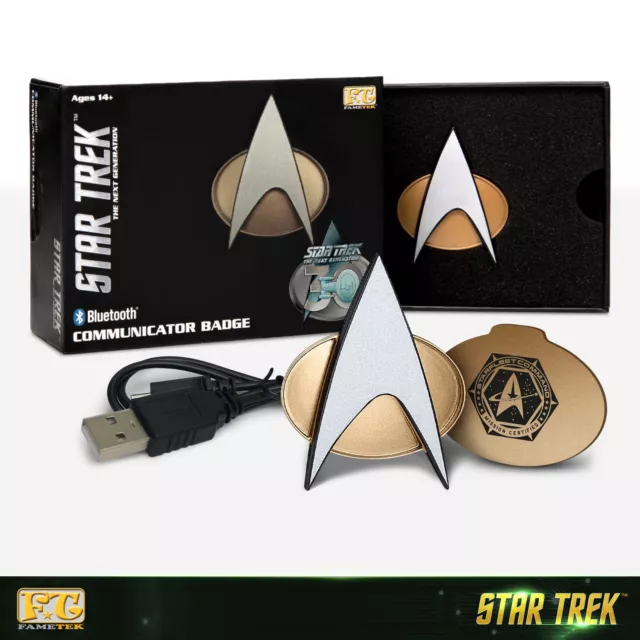 Star Trek The Next Generation Bluetooth Communicator Badge, TNG ComBadge, Delta 6