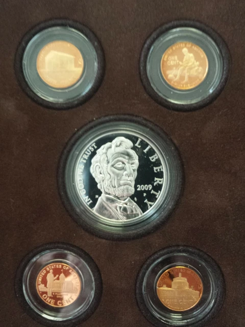 2009-P Abraham Lincoln Coin and Chronicles Silver and Bronze 5-Coin Proof Set