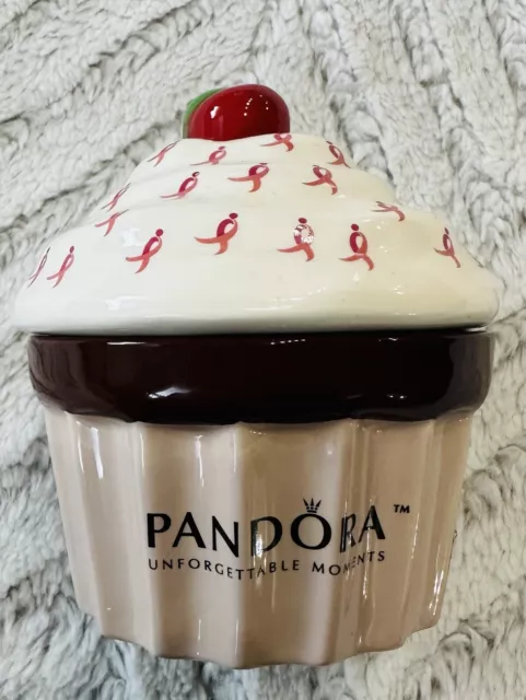 Pandora Ceramic Cupcake Jewelry Box Breast Cancer Limited Edition Susan G. Komen