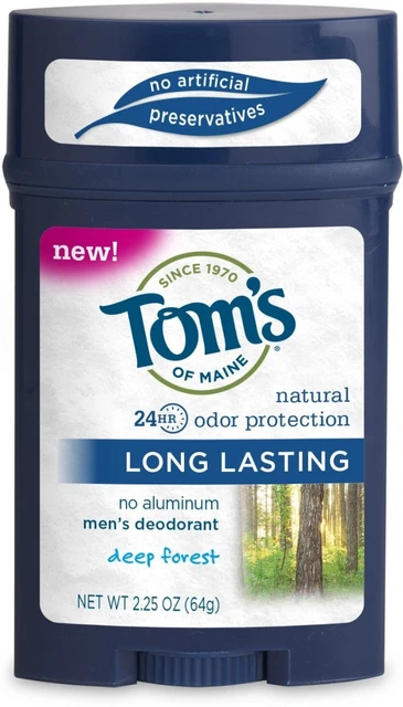 Desodorante de larga duración para hombre de Tom's of Maine, paquete de 6 de 2,25 oz bosque profundo