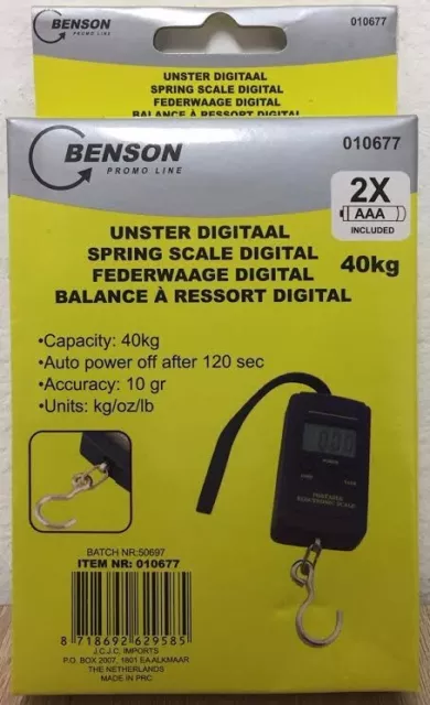 EF DIGITAL Federwaage bis 40 kg Kofferwaage,Fischwaage,Taschenwaage Waage ECKIG