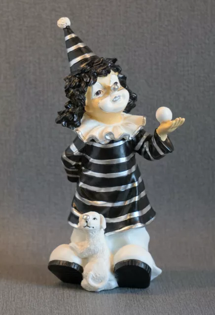 Clown mit Hund Deko Figur - ca. 23 cm Zirkus Sammler