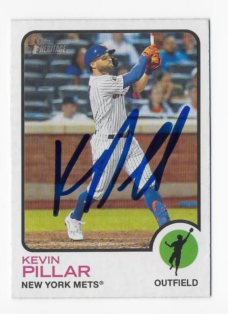 2022 Heritage Kevin Pillar Mets Braves Dodgers Autographed Signed Baseball Card