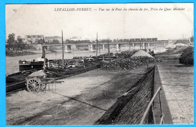 Cpa 92 Levallois-Perret - Vue Sur Le Pont Du Chemin De Fer