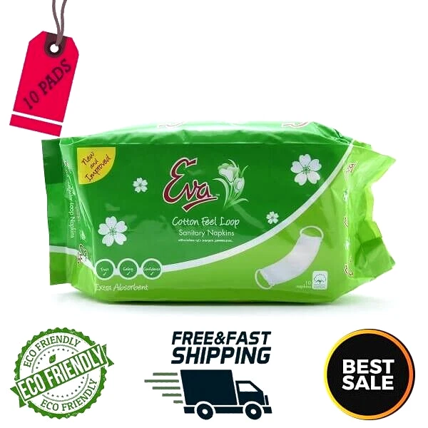 Almohadillas de servilleta sanitarias para maternidad Eva Cotton Feel Loop 10s y 1 cinturón gratis