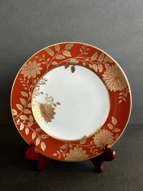 Royal Crown Derby Kimono Red Chrysanthemum Accent Salad Plate