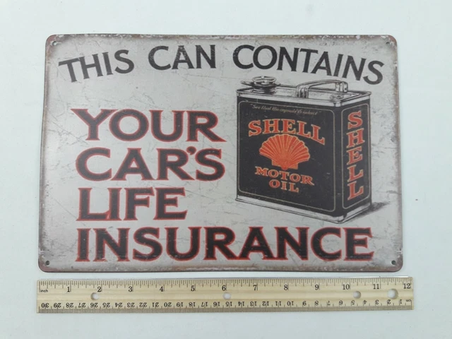 8” x 12” Vintage Look SHELL Oil Gas Station / Garage Metal Sign