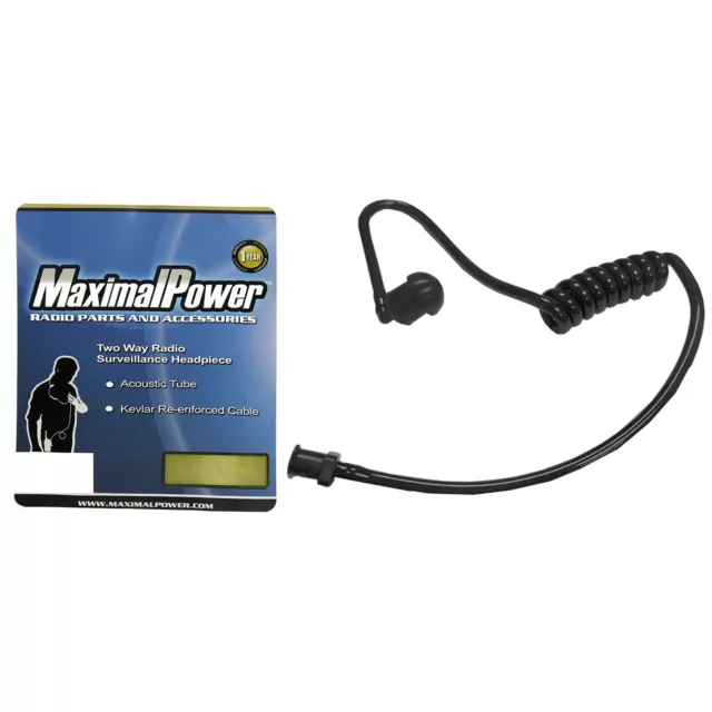 MaximalPower Black Twist On Replacement Acoustic Tube for Two-Way Radio Headset