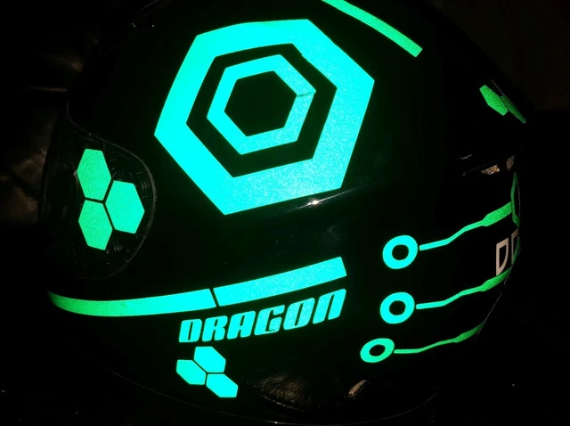 Hi viz helmet best sale stickers