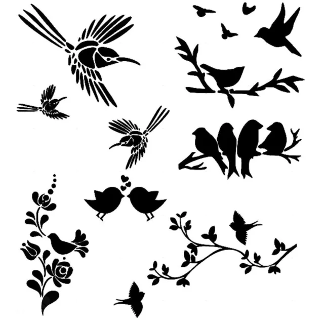 Stencils Crafts Templates Scrapbooking Various Birds Stencil  A4 Mylar