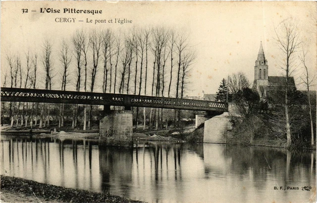 CPA Val-d'Oise Cergy Le pont et l'Église (983240)