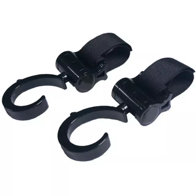 T0# 1 Pair Baby Stroller Accessories Hook Multifunction Black Plastic Non-Toxic