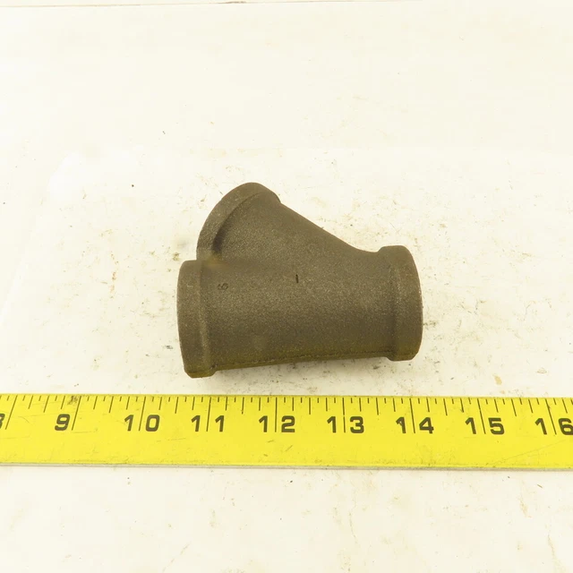 1"x1"x1" NPT 150 Malleable Iron 45° Y-Branch Tee Black Pipe Fitting