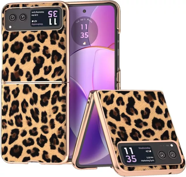 For Motorola Razr 40/40 Ultra Case Leopard Print Shockproof Protective Cover