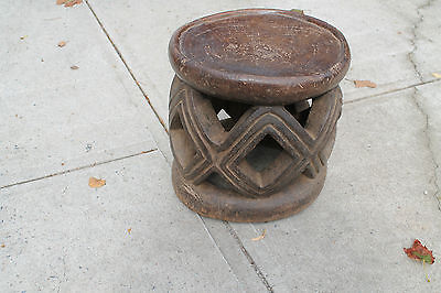 Arts of Africa - Old  Bamileke Stool - Cameroon - 13" Height x 13.5" Wide