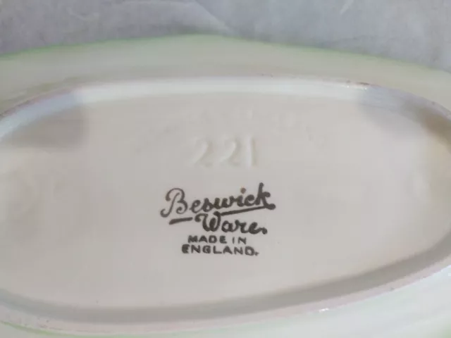 Beswick Ceramic Plate Cucumber Salad Majolica Glazed Serving Dish 221 Vintage 3