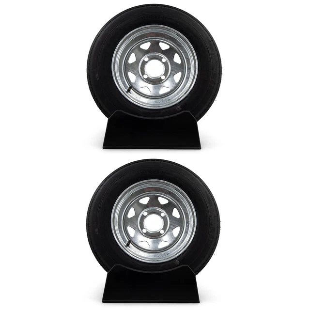 (2) Eco-Trail ST 5.30-12 Load Range C Trailer Tire on Galvanized 4 Bolt Wheels