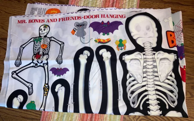 Mr. Bones and Friends Door Hanging Halloween Pattern Fabric Glow-In-the-Dark Sew